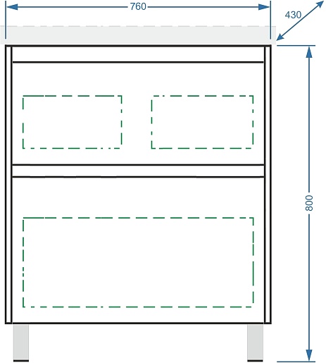 Stella Polare Тумба с раковиной Рене 80 дуб вотан/серый – картинка-9